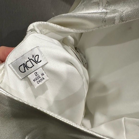 Beautiful designer beaded crystal jewel necklace Cocktail Dress sz2 cache white - Picture 7 of 7